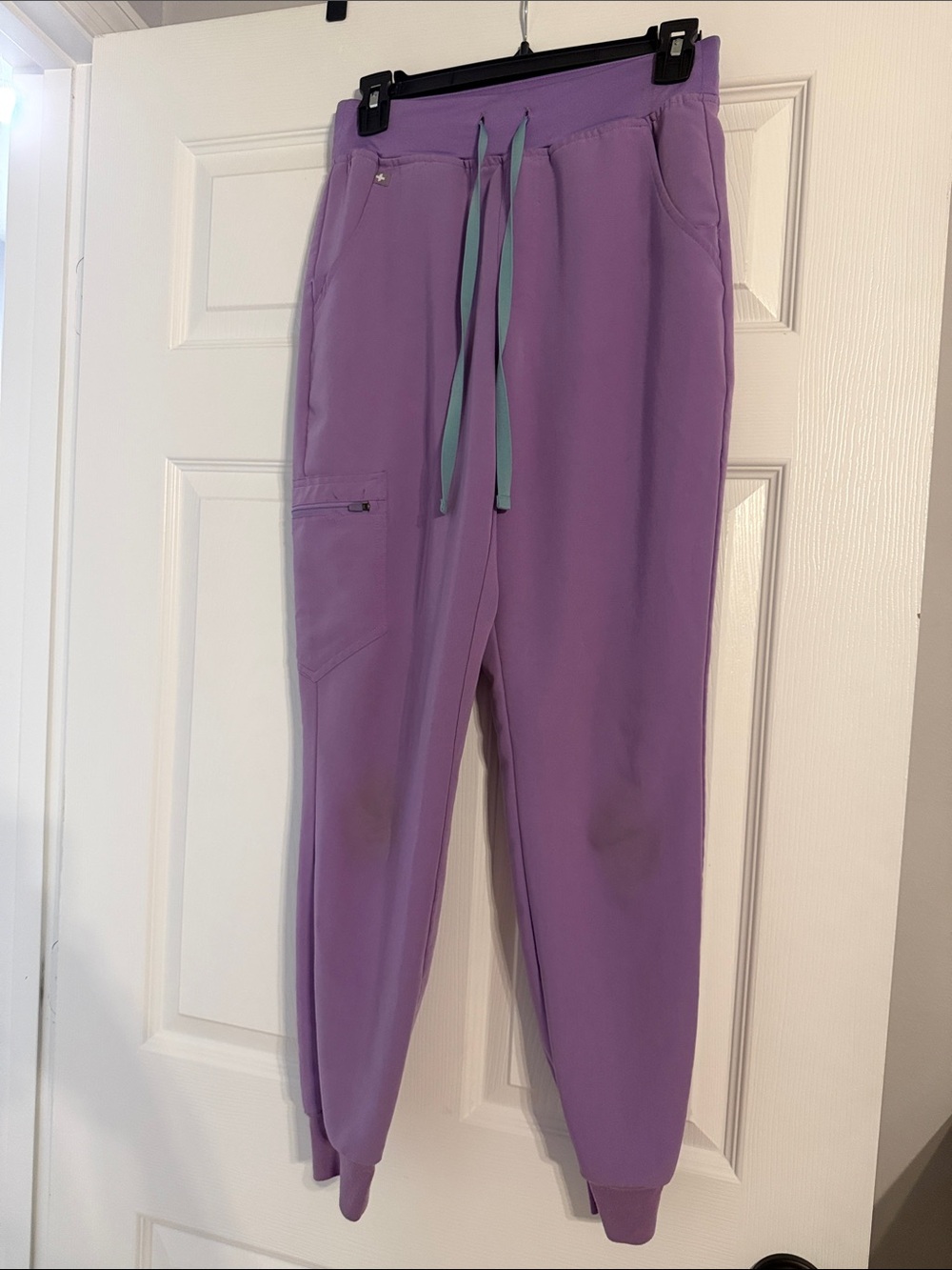 Figs Lavender Jogger Pants with Mint Drawstring